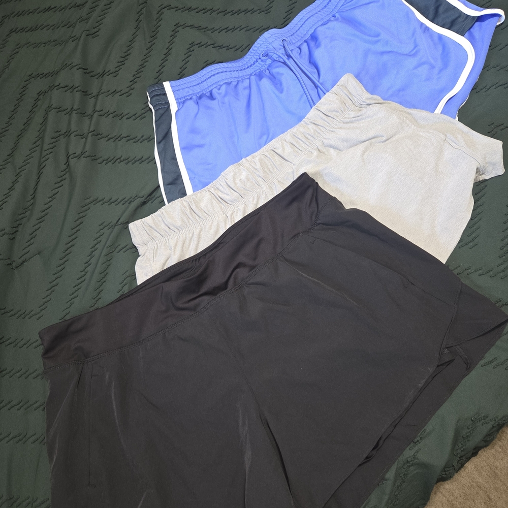 Women's Athletic Shorts - Black, Gray, Blue
